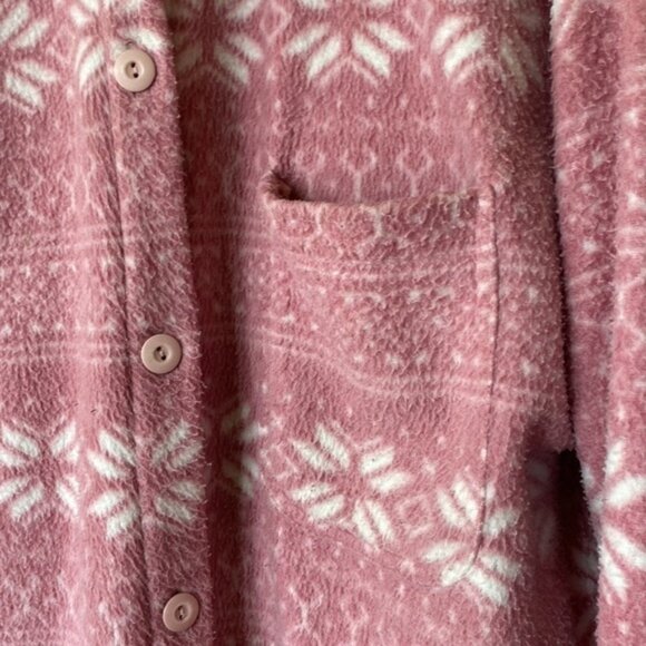 Vintage Great Lakes Country dusty pink snowflake polar fleece shacket top - Picture 8 of 9